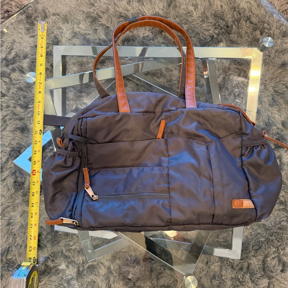 MoDRN Gray Shoulder Messenger Diaper Bag Fast Finder Pocket System